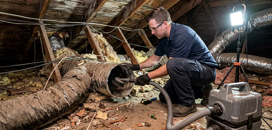 Storm-Damaged Attic Duct Cleaning in Westminster