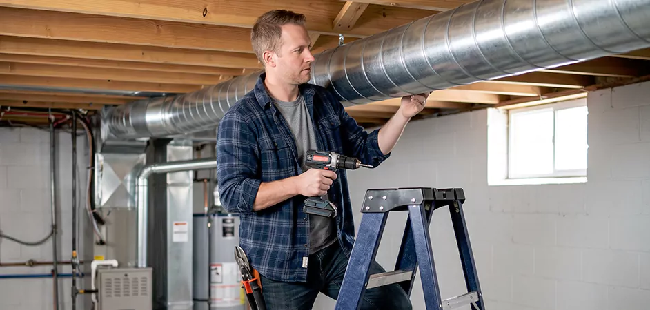 Exposed Spiral Ductwork in Westminster