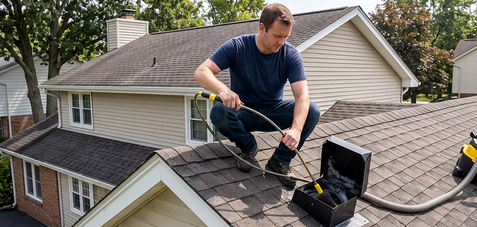 Multi-Story Roof Dryer Vent Cleaning in Westminster
